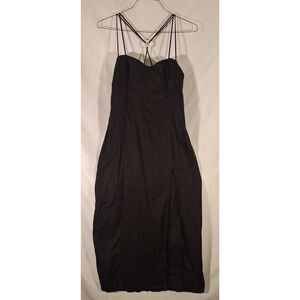 Zara‎ Womens Black Midi Sundress Size XL w/ Linen